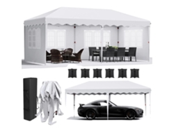 Gazebo plegable, cubierta impermeable, protección UV, blanco OEM