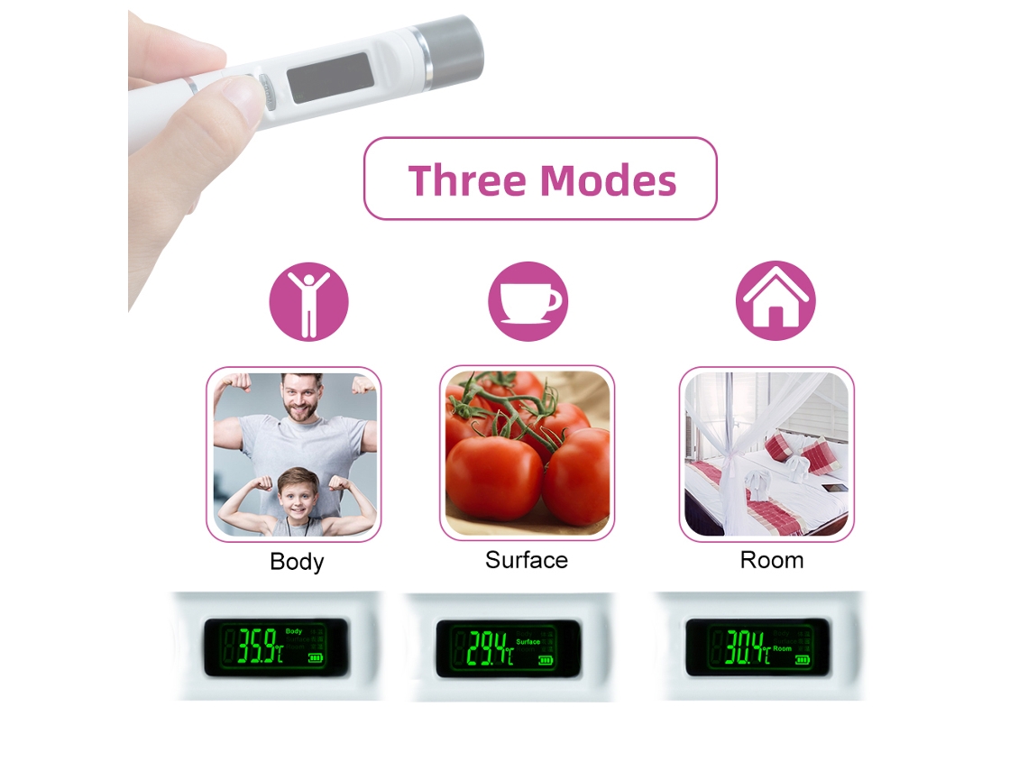 Termómetro Infrarrojo Portátil Sin Contacto, Medición Rápida En 1 Segundo, 3 Modos Para Cuerpo, Ambiente Y Objetos, Apto Para Bebés Y Adultos.