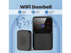 Compatible con vídeo, timbre inalámbrico Wi-Fi, timbre inteligente de alta definición - Negro