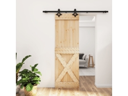Puerta corrediza | Puerta corredera con herrajes 70x210 cm madera maciza de pino Wsd560290 Lovely Home