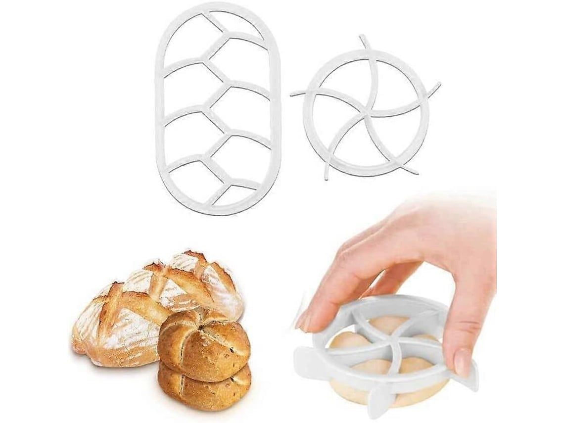 Set De Sellos Para Pan, 2 Piezas Cortador De Pan Sellador De Pan (blanco)