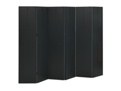 vidaXL Biombo divisor de 6 paneles acero negro 240x180 cm