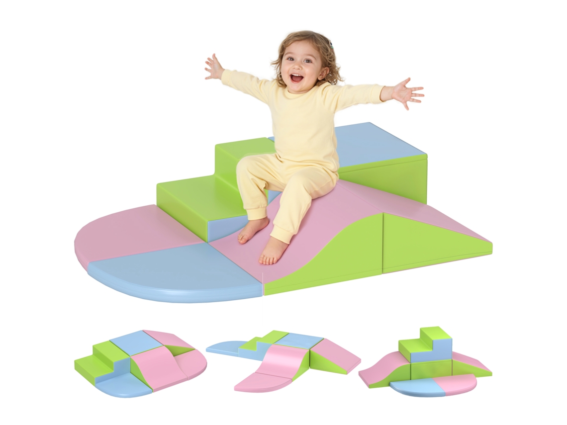 Conjunto 6 Blocos Construção Crianças Escalar Engatinhar Multicolor
