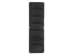 Bolsa De Cultivo Vertical Para Pared Con 7 Bolsillos, Fieltro Negro, Para Jardín, Balcón O Como Macetero Colgante.