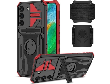 Funda Samsung Galaxy S22 5G HFS-HOUSE Kickstand (Rojo)