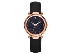 Reloj De Moda Para Mujer Con Correa De Piel Sintética Y Movimiento De Cuarzo (negro)