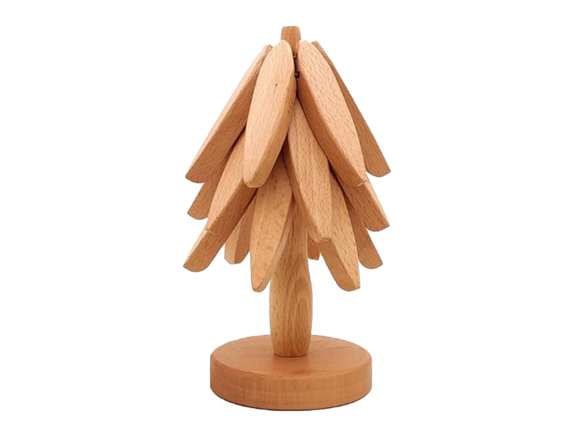 JILLIOPER Posavasos de Madera en Forma de Árbol, Juego de 4, Apoyos para Platos Calientes, Decoración de Cocina
