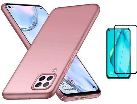 Kit Carcasa Y Protector Huawei P40 Lite Full Cover Turtleshell Rígido Rosa