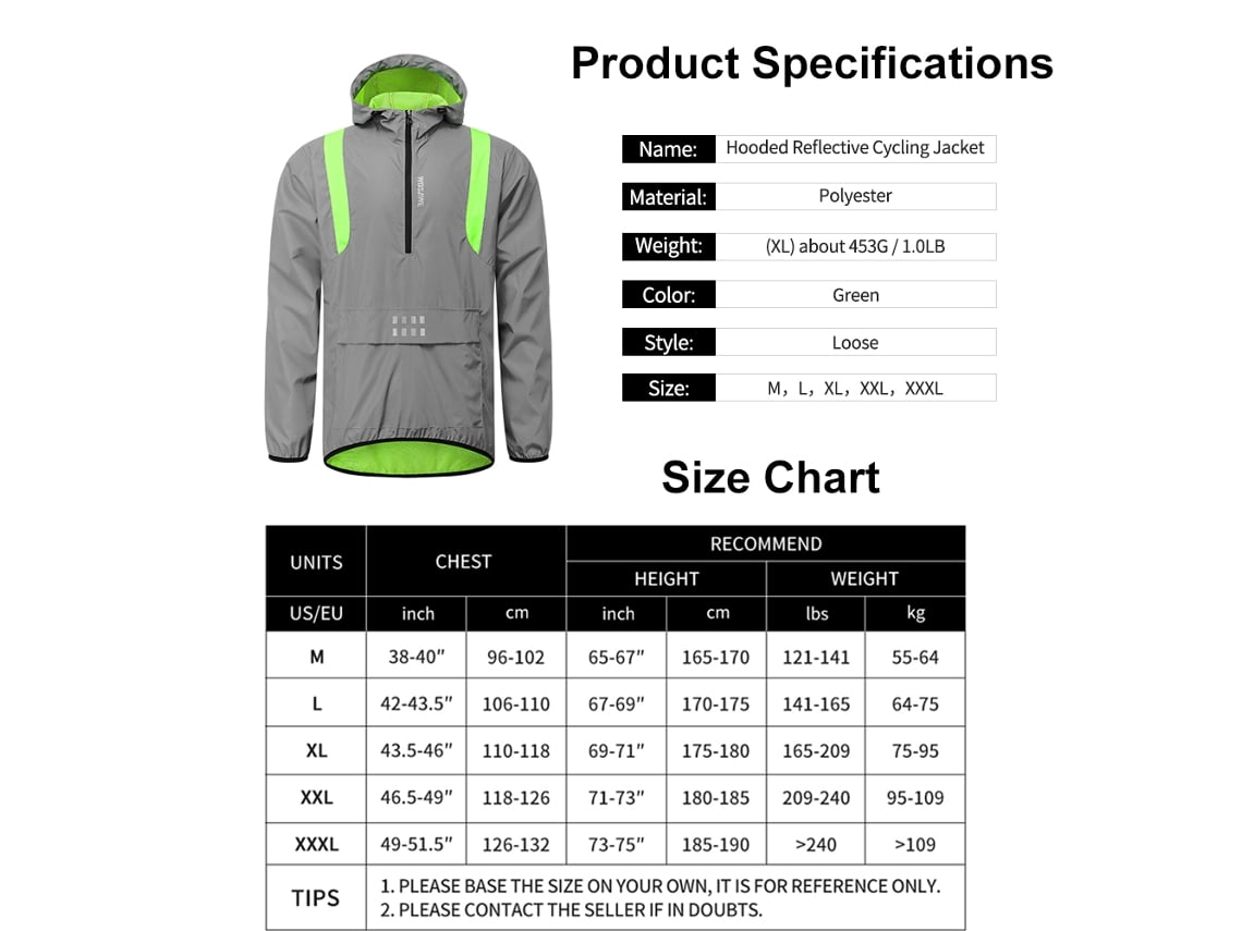 2026-chaqueta Reflectiva Para Ciclismo Hombre Impermeable Con Capucha Chaqueta De Bicicleta Para Correr Senderismo Caminar Chaqueta De Seguridad Nocturna