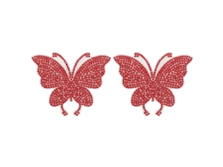 Pegatina De Mariposa Con Diamantes De Imitación De Cristal Para Decoración De Ropa, Coche Y Ordenador - Rojo - 2 Unidades