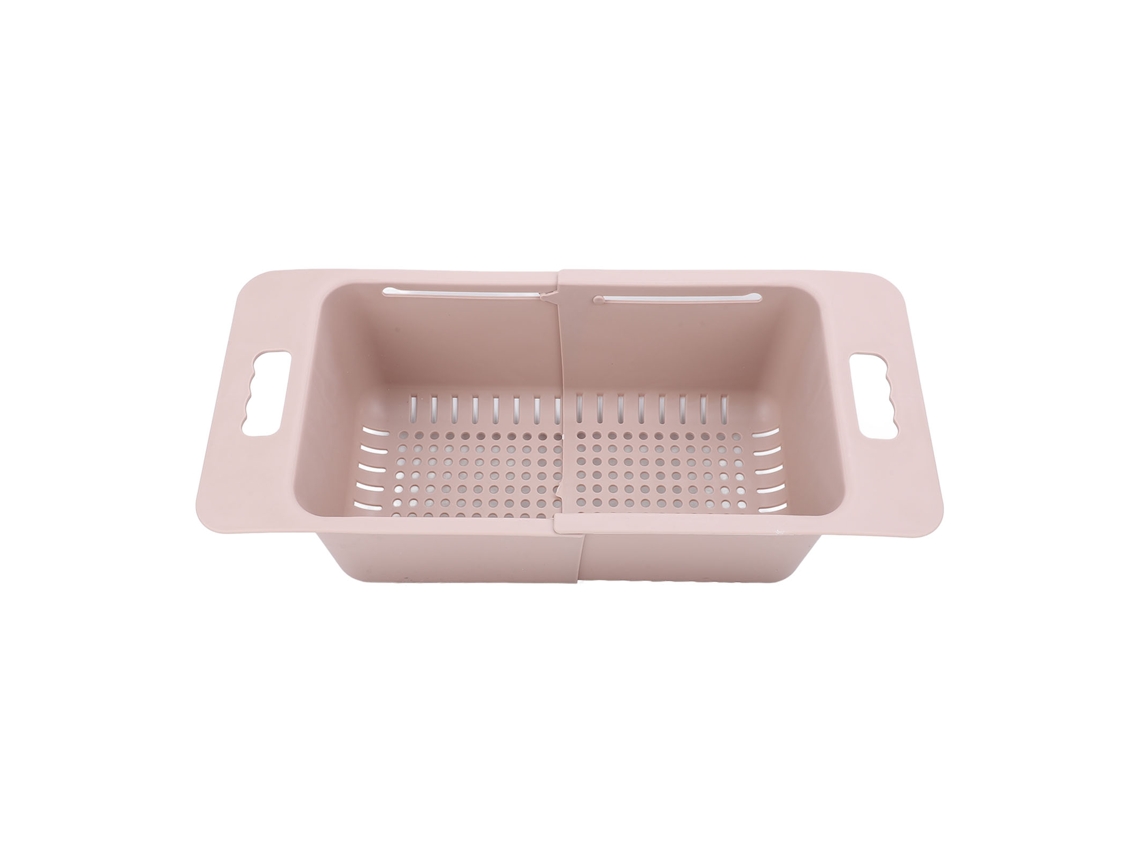 Cesta Ajustable Para Congelador Horizontal Profundo Con Separador Y Asa En Pp Rosa De 40-52 Cm.