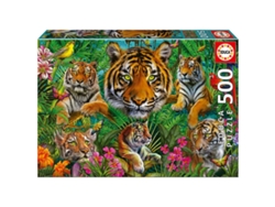 Puzzle EDUCA de 500 Piezas Jungla de Tigres 19902