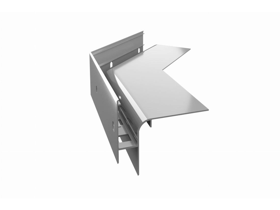 Esquina de aluminio Renoplast® 135° para perfil de alero W30r gris  Acabado de balcones  Suelos ventilados elevados