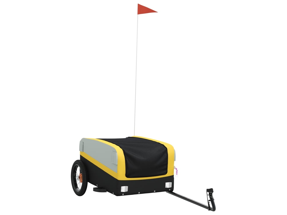 Remolque VIDA XL para bicicleta hierro negro y amarillo (30 kg) VIDAXL