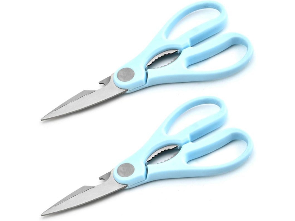 2026da-tijeras De Cocina De Acero Inoxidable Multifuncionales Con Sacacorchos Y Mango Ergonómico Azul