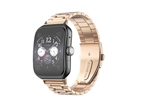 Correa De Reloj Inteligente Para Oppo Watch 3 Pro, Correa De Reloj De Acero Inoxidable Con Tres Cuentas De Oro Rosa Y Hebilla Plana VENISYMLIS