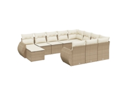 Maison Exclusive - Set De Sofás De Jardín 11pzas Con Cojines Ratán Sintético Beige