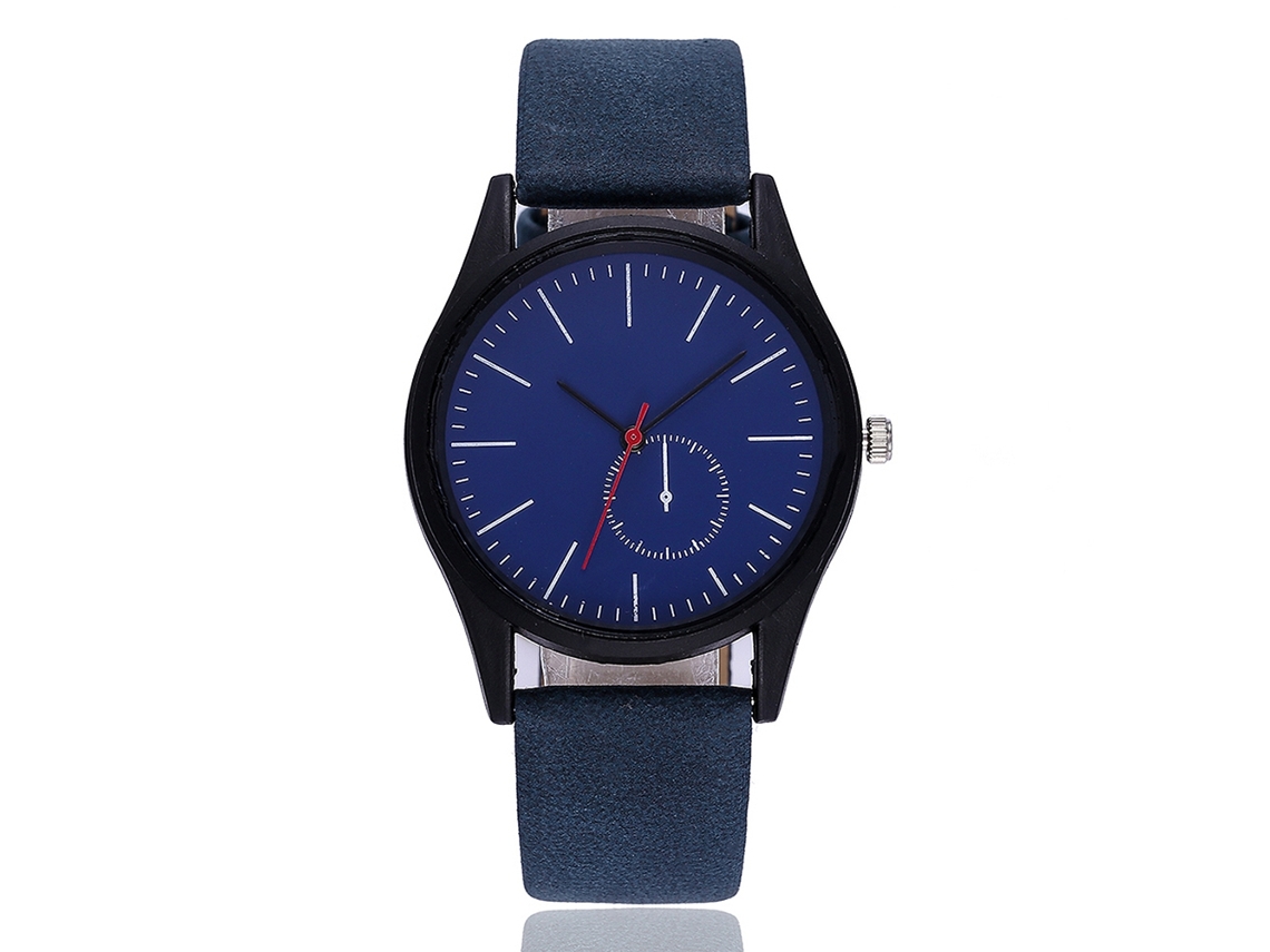 Reloj De Pareja Vansvar Cuero Genuino Correa De Acero Quartzo Azul