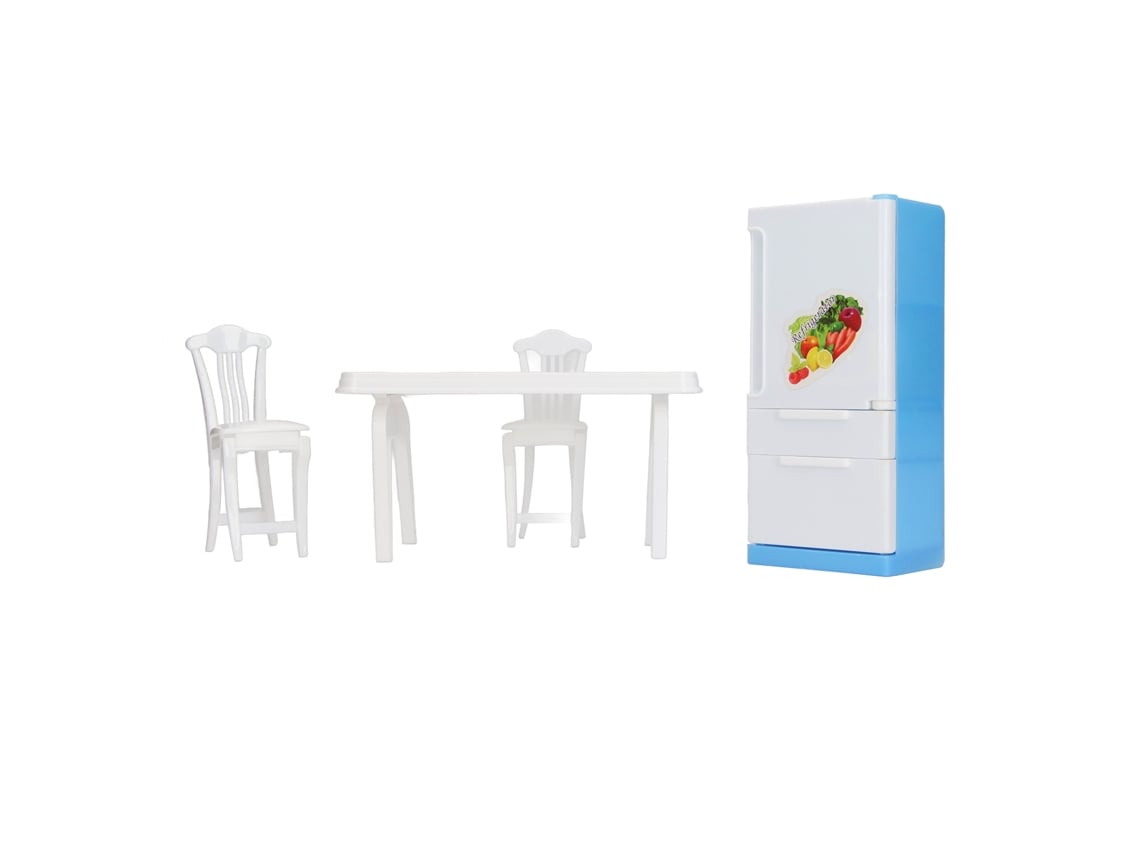 Bjww-refrigerador Miniatura Para Casa De Boneca Mesa Cadeira Brinquedo De Cozinha Decoração Jogo De Simulação Menina