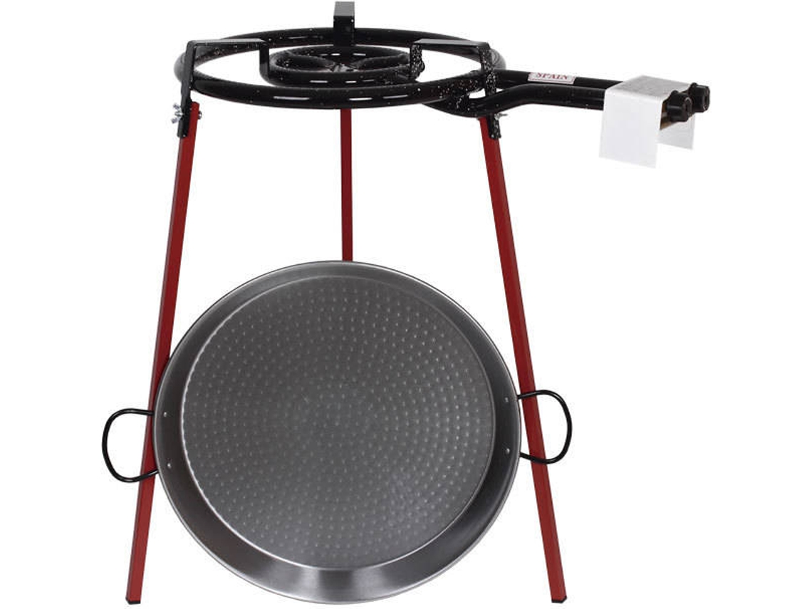 Kit paellera + quemador + patas | Incluye pellera de acero pulido | Pack completo | 46 cm