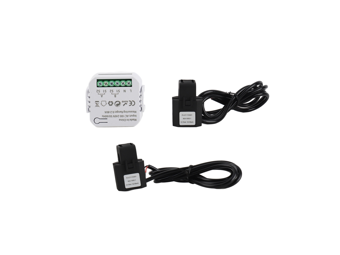 Medidor Inteligente De Consumo De Energía Wifi Bilateral De 80 A Con 2 Pinzas Para Transformador
