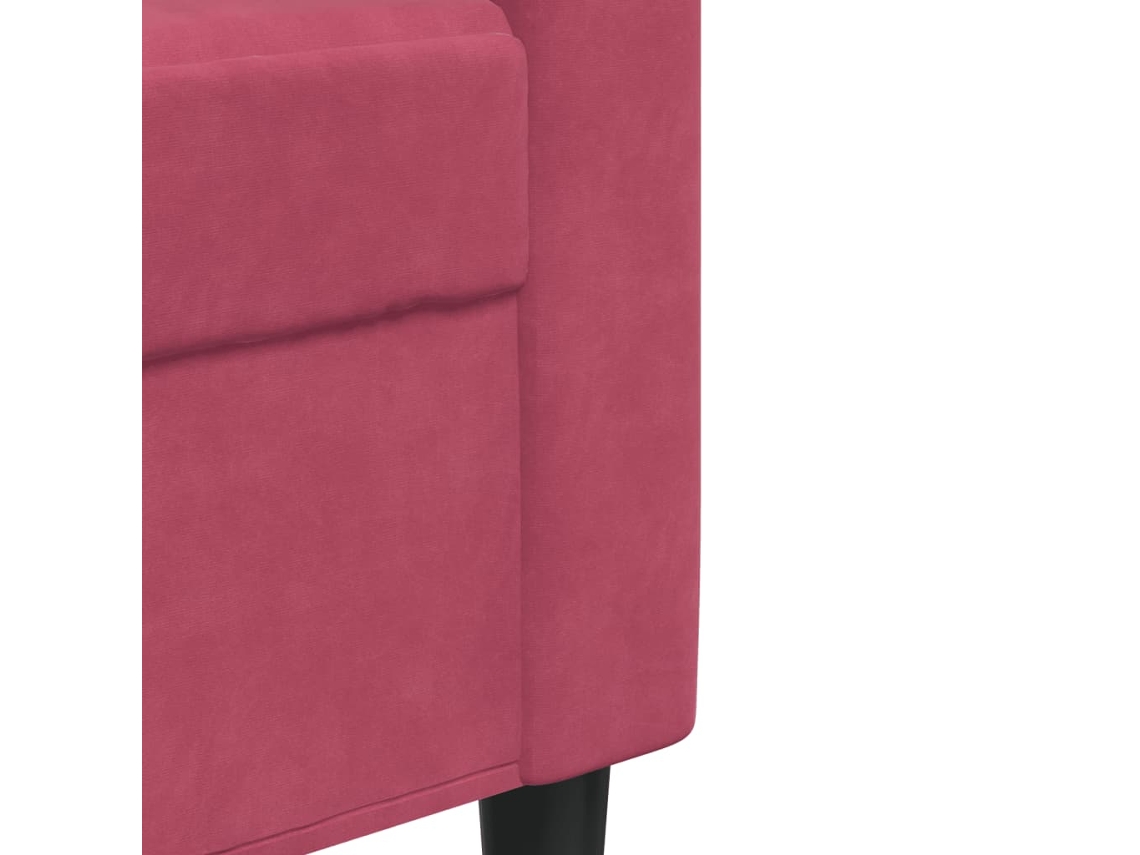 Juego De Sofás Con Cojines 3 Piezas Terciopelo Rojo Tinto
