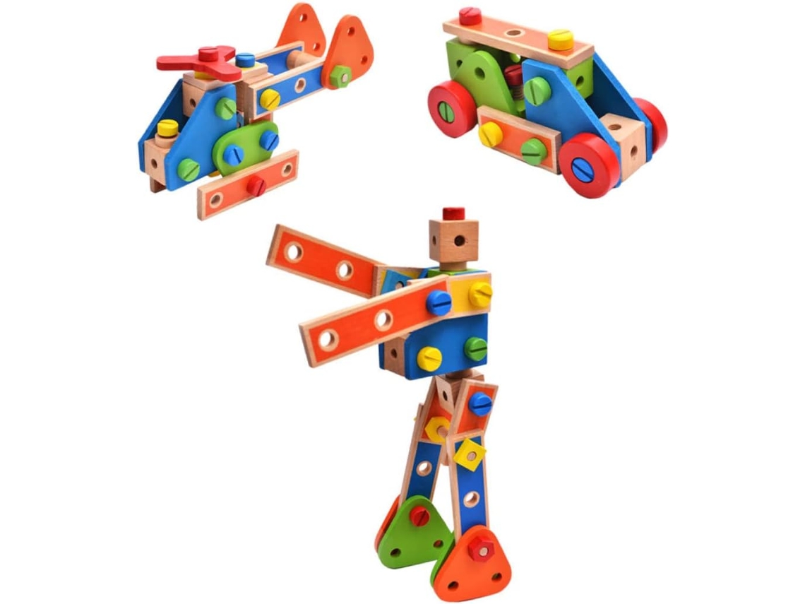 Bloques De Construcción De Madera Creativos Para Niños Y Niñas
