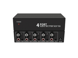 Divisor De Audio 1 Entrada 4 Salidas Rca L/r Aux Estéreo Distribuidor De Audio 1x4 Para Pc Dvd Altavoz, Enchufe Europeo