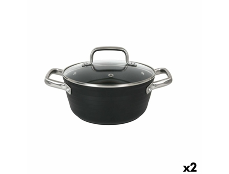 Cacerola con Tapa de Cristal QUTTIN Spiral (Ø 20 cm - Aluminio Forjado)