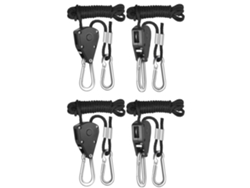 Enganche de cuerda ajustable con polea para camping, 4 piezas