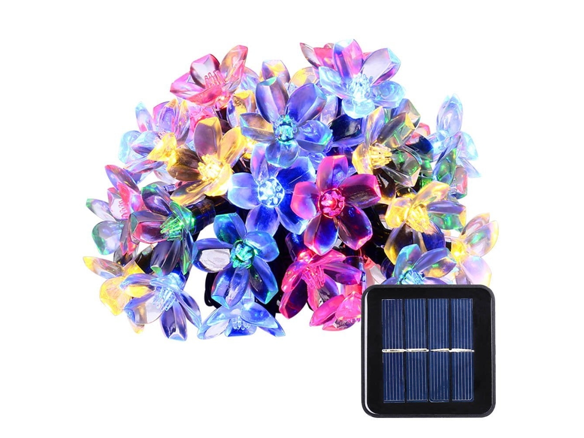 Luces De Flores De Cerezo Alimentadas Por Energía Solar - 12 M, 60 Luces