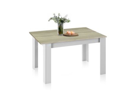 Mesa de Comedor Danna Blanco Artik Blanco Mate – Roble Alaska 190 X 78 X Cm DUEHOME