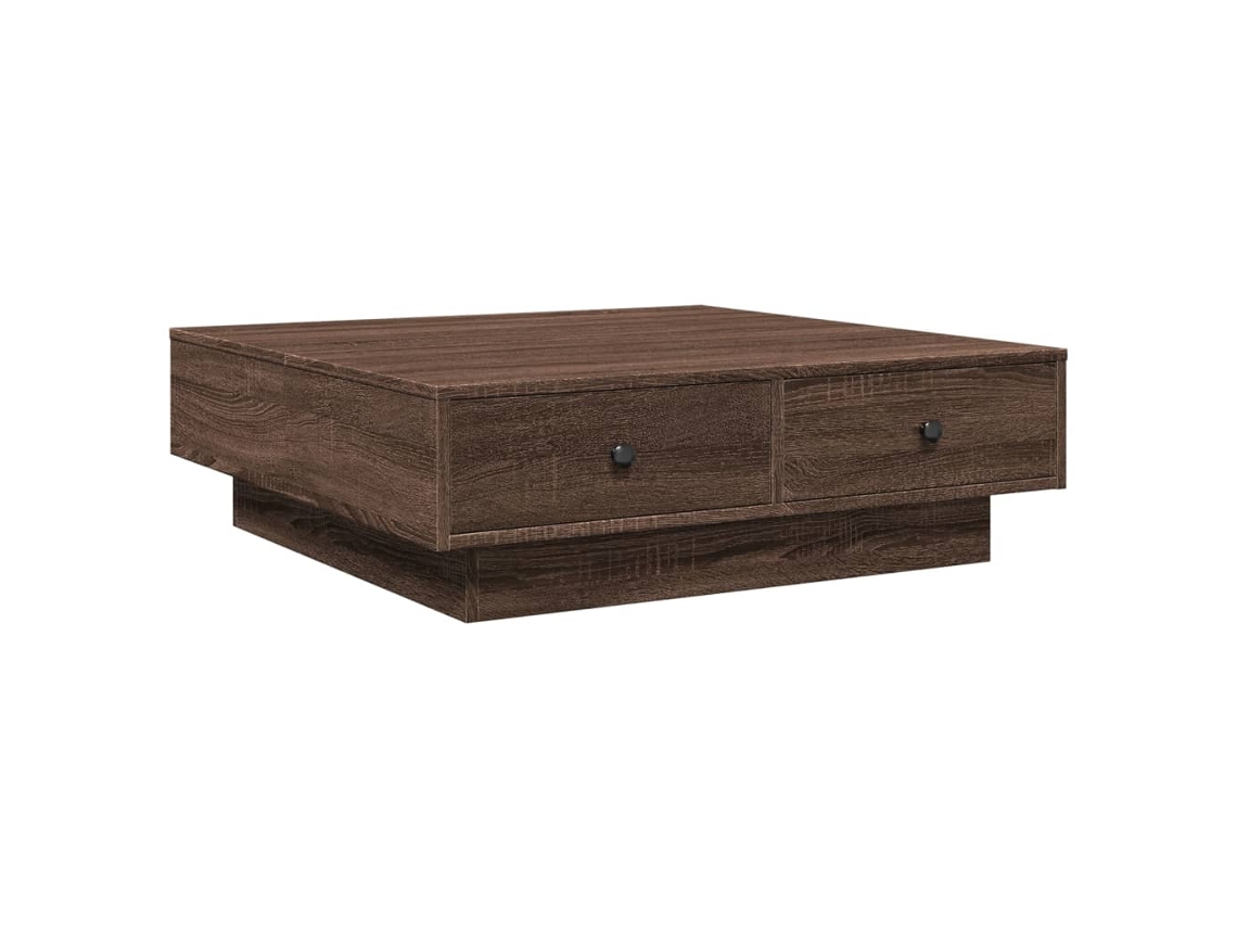 Mesa de centro en madera de roble, color marrón, MAISON EXCLUSIVE (90x90x28 cm)