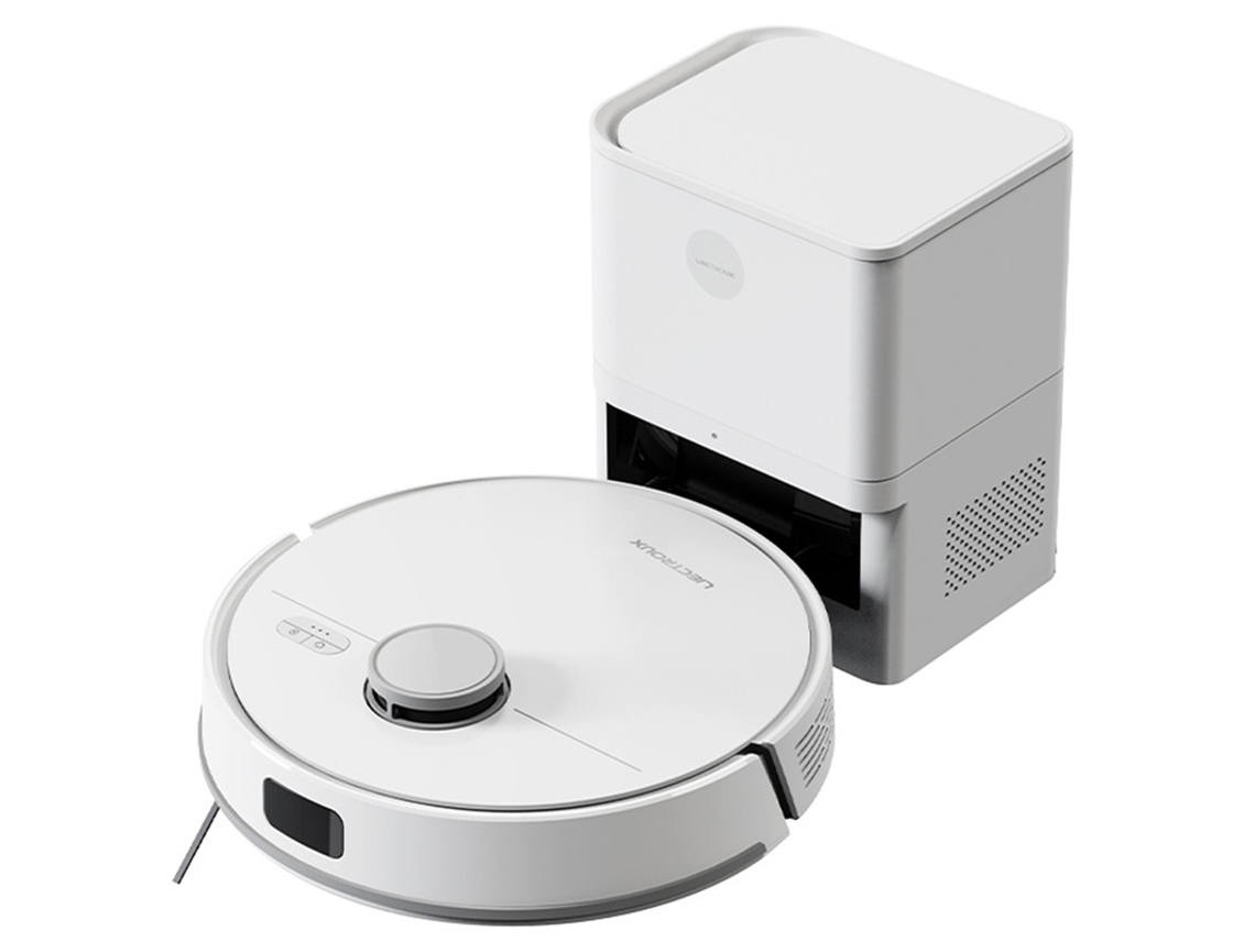 Aspiradora robot Liectroux M70 Pro Lidar con depósito para polvo, aspirador automático, succión potente de 6500 Pa, batería de 3200 mAh, control por voz y aplicación, color blanco