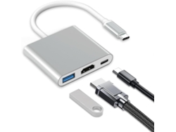 Adaptador USB-C a HDMI 3 en 1 - Cable Lightning para TV - HDMI 4K, USB-A 3.0 - Plug and Play