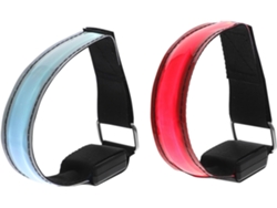 Pulseras deportivas LED ajustables de nailon con luz roja y multicolor (paquete de 2) - Pulseras de seguridad Gokoco