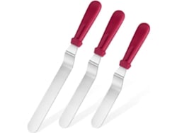 Juego De 3 Piezas Para Servir Pasteles - Acero Inoxidable 18/0 - 3 X 15/20/25 Cm (rojo)