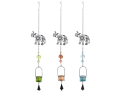 ORIGEN Home Decor - Colgante elefante Pack 3 Unidades Decoracion Colgantes Metal Negro - 85x6x14 cm