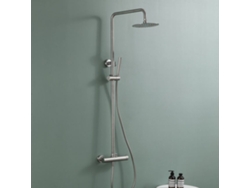 Columna De Ducha monomando redonda 78-125 cm acabado niquel cepillado fabricado en latón