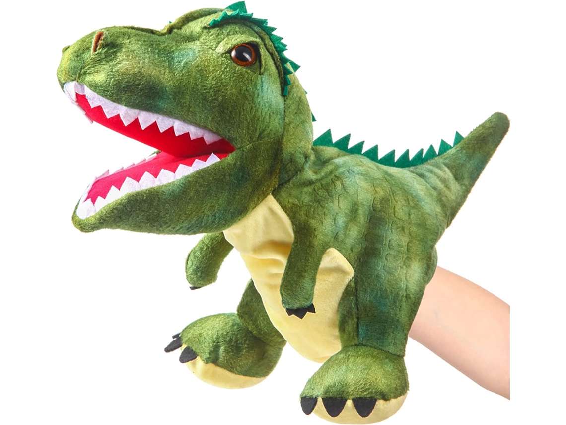 Marioneta Dinosaurio de peluche verde de 11 pulgadas (Idade Mínima Recomendada: 1 ano)