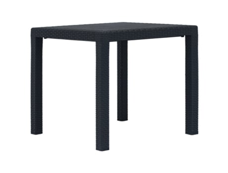 MAISON EXCLUSIVE Mesa de jardín plástico aspecto ratán gris antracita 79x79x72 cm