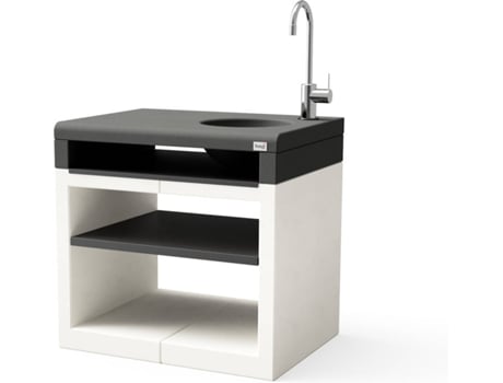 Módulo para Barbacoa TUOZI Kitaway con fregadero y grifo (Blanco, Negro - 84x63x81cm)