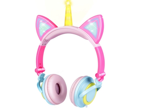 Auriculares Bonito kit de orejas de gato, tableta para niñas, diadema plegable para niños, juego amarillo rosa