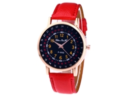Reloj De Pulsera De Cuarzo Para Hombre Zhoulianfa Con Correa De Cuero Sintético (rojo)