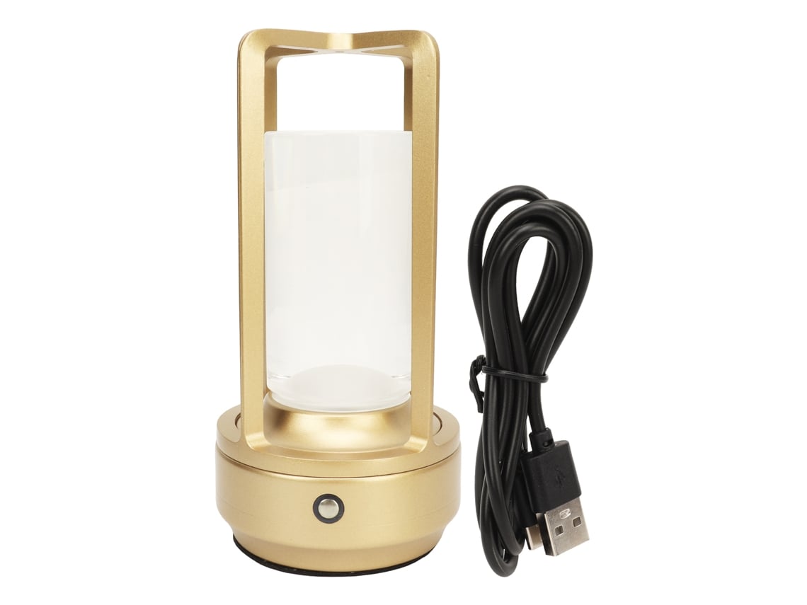 Bj-lâmpada De Mesa Sem Fio De Cristal 3 Temperaturas De Cor Controle Táctil Usb Recarregável Led Dourado Para Lar