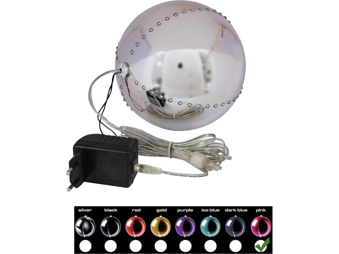 Bola de Nieve EUROPALMS LED (Rosa - 15 cm)