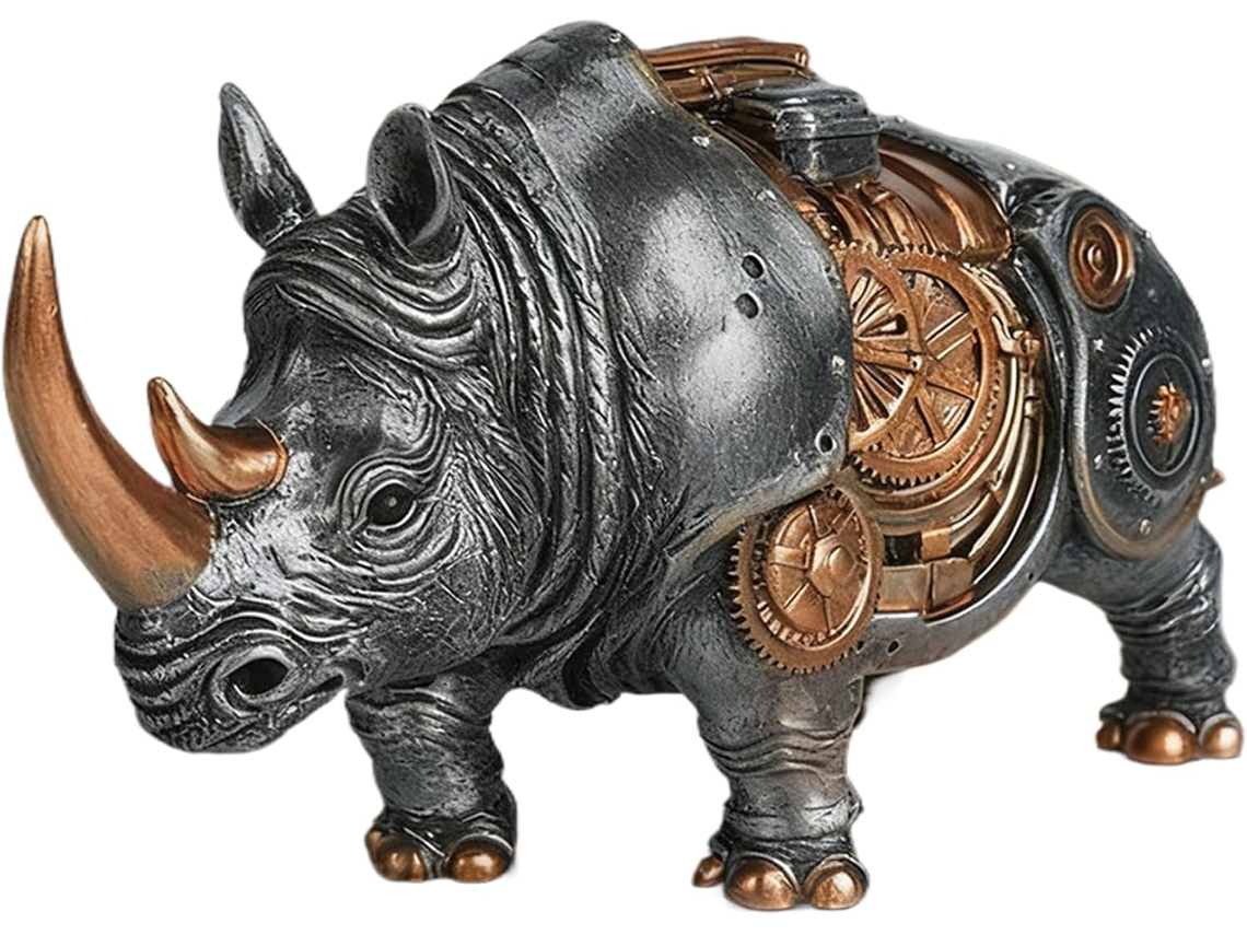 Figuritas De Animales: Adorno Coleccionable De Estilo Punk, Estatua De Resina Con Diseño De Engranajes, Para Navidad,