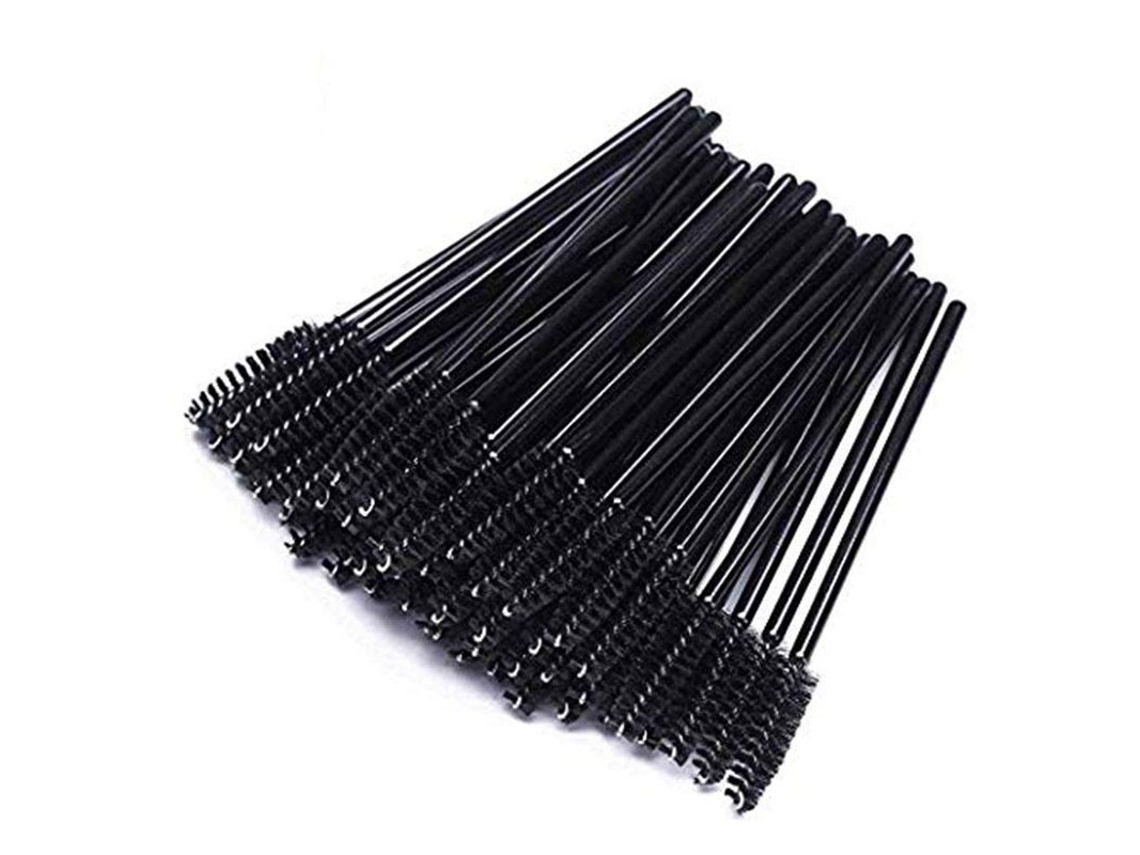 300 Cepillos Desechables Para Rímel Con Mango De Plástico Negro, Cabezal Flexible Y Cerdas Suaves.