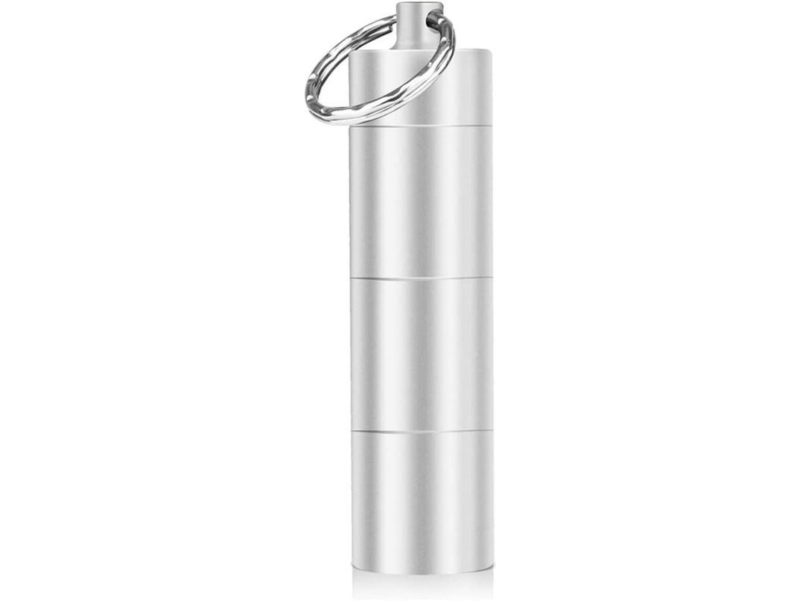 Pastillero Portátil De Viaje, 3 Compartimentos, Impermeable, Unisex (plateado)