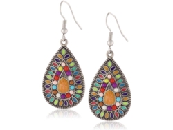 2026-aretes Colgantes Étnicos Bohemios De Cuentas Coloridas Con Gancho De Plata S925